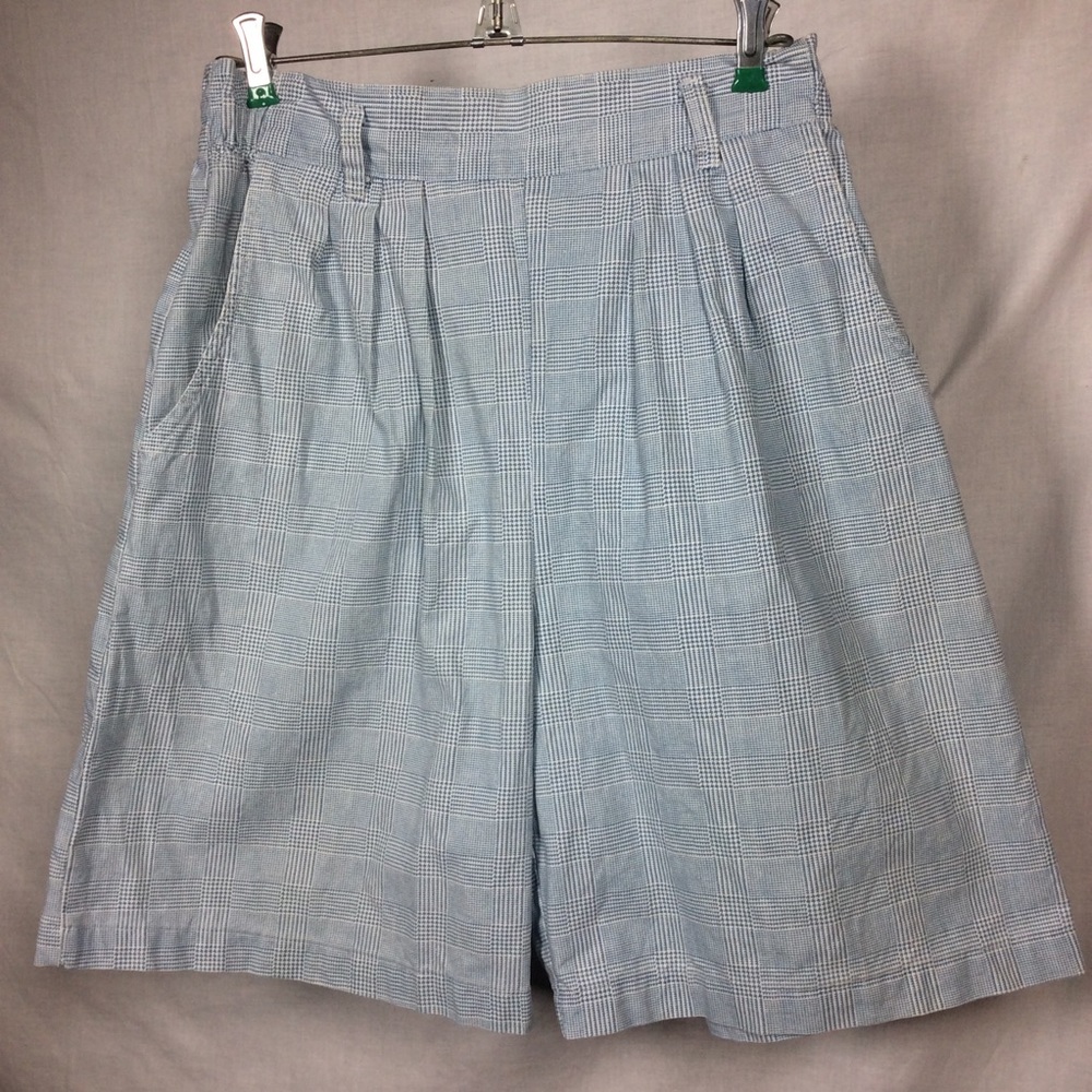 Vintage Women’s Shorts White/Blue Elastic Waist